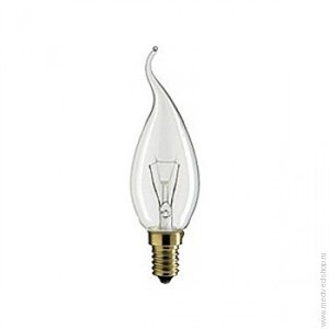 Лампа накаливания прозрачная свеча на ветру 40Вт Е14 Selecta/TDM