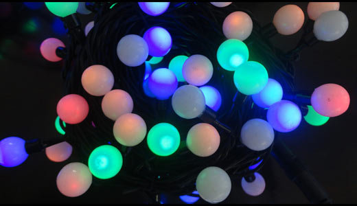 Электрогирлянда Цветные шарики 80LED, 4м IP20 разноцв.  JAZZWAY SH LDBL080M-10-C