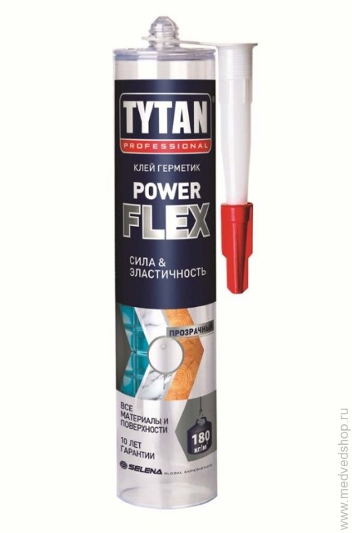 Клей монтажный прозрачный Power Flex Tytan Professional 290мл