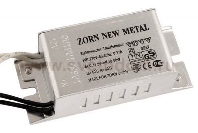 Трансформатор 60 Вт 220/12 Zorn New Metal