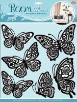 Стикер RoomDecor CBA 1401 (мецающие бабочки, черн.)