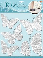 Стикер RoomDecor CBA 1402 (мецающие бабочки, бел.)