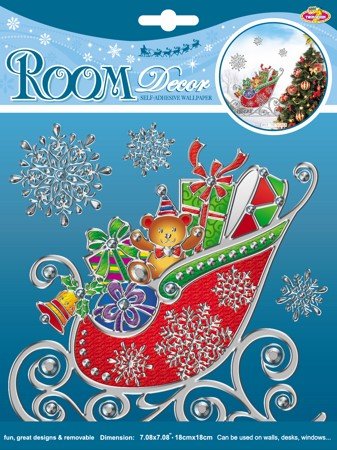 Стикер RoomDecor POX 6653 (снеговик с подарками-мини)