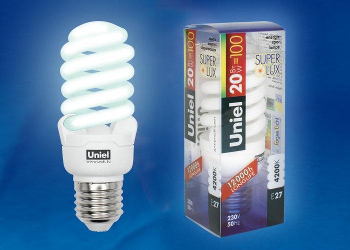 Лампа UNIEL ESL-S41 20W E14 4200(SH)