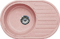 Мойка мраморная GS-18 круглая 730х460мм, Размер чаши:390х180мм, Цвет: Розовый 315