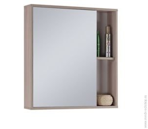Шкаф-зеркало Рица- Ясень светлый 70 см., без светильника